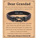 Shuxin Grandad Birthday Gifts from Grandchildren, Best Grandad Christmas Gifts, Great Father Day Gifts for Grandad, Leather Bracelet Jewellery Presents for Thanksgiving Day