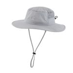 Home Prefer UPF50+ Mens Sun Hat Wide Brim Fishing Hat Womens UV Protection Hat Breathable Mesh Bucket Safari Gardening Hat, Light Grey, One Size