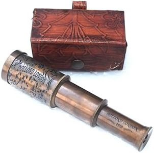 Mary Nautical Pirates Monocular Telescope, Collapsible Monocular Brass Spyglass Handheld Telescope Monocular for Bird Watching Hunting Hiking Travelling Camping..