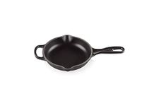 Le Creuset Signature Enamelled Cast Iron Skillet Frying Pan With Helper Handle and Two Pouring Lips, 16 cm, Matte Black, 20182160000422