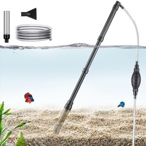 Carefree Fish Small Aquarium Gravel Cleaner Fish Tank 80Gph Water Changer Gravel Vacuum Adjustable Length ABS
