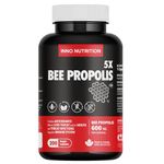 Bee Propolis 5X Extract 600mg 200 Vegan Capsules 6 Month Supply Natural Immune Support Sore Throat Relief Non-GMO No Sugar Allergen Free Made In Canada