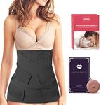 XJCKING Postpartum Belly Band Wrap 3 in 1 Belt, C Section Binder - Post Pregnancy Waist/Pelvis Recovery Support Girdle - After Delivery Bandit Body Shaper for C-Section Natural Birth Black