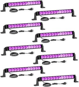 Onforu 8 Pack 42W LED Black Lights, Blacklight Bars with Plug and Switch, Glow in The Dark Party Supplies for Halloween Decorations, Bedroom, Body Paint, Stage Lighting, Poster, Black