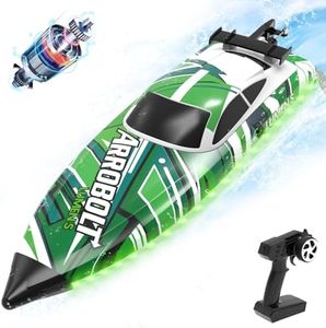 VOLANTEXRC Brushless RC Boat for Adults - 35+MPH High Speed Remote Control Boat with Self-Righting Technology, Fully Proportional, Ready-to-Run for Lakes (Green)