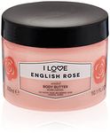 I Love English Rose Scented Body Butter, Packed With Shea Butter & Coconut Oil to Regenerate & Nourish the Skin, 85% Naturally Derived Ingredients, VeganFriendly 330ml