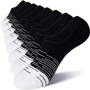 FITRELL 8 Pack Women's No Show Socks Low Cut Invisible Socks, Black, Small, Shoe Size 6-9