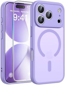 FNTCASE for iPhone 17 Pro Case: Translucent Purple Slim Cases Compatible with MagSafe, Full Camera Protection & Tempered Glass Protector, 14FT Military Grade Drop Tested, Matte Skin-Friendly Cover