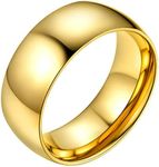 18K Gold Plated Men Thumb Ring for Men 8MM Fashion Biker Band Rings Big Chunky Gold Hip Hop Ring Size O US 7
