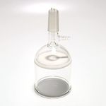 Dinglab,24/40,Glass Buchner Funnel,#3 Suction Filter,Lab Glassware,Glass Buchner Filtering Funnel 350 mL with Medium Frit, with 24/40 Standard Taper Inner Joint and Vacuum Serrated Tubulation