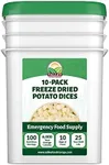 Freeze Dried Diced Potatoes 10-Bag Bucket, 64 Oz | Premium Emergency Food Supply 25 Year Shelf Life | Prepper Supplies, Survival Food, Off Grid Living Supplies | Valley Food Storage Packaged in USA