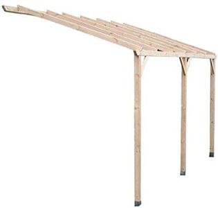 Carport Mural Pergola Adossable Autoclavé Sans Couverture Surface, 15m2