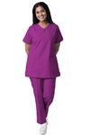 UNIFORM CRAFT Women’s Scrub Suits DSVX || 4 pocket scrubs | Ideal for doctors, dentists, vets, nurses & healthcare professionals (Violet, S)