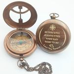 Personalized Brass Sundial - Engraved Push Open Compass - Steampunk Accessory – Unique Gift for Men - Beautiful Handmade - Sundial Clock – Sun Clock - Antique Decor