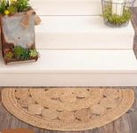 The Rugs Gallery Natural Jute Designer D Shape Carpet | Rug Area, Floormat|for Your Home, Hall, Office & Restaurant (Multi, 45x90 CM)