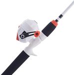 Shakespeare Customize-It 4'6" Spincast Youth Fishing Pole Rod and Reel Combo, 2-Piece Fishing Rod, Size 6 Reel, Fishing Combos for Kids, Includes 170 Stickers White