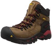 KEEN Utility Men’s CSA Hamilton 6” Composite Toe Waterproof Work Boots Construction Boots, Bison/Jester Red, 10.5 D (Medium) US