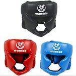 AIWAYING Boxing Headgear, Essential Professional Synthetic Leather MMA Protector Headgear, UFC Fighting,Judo,Kickboxing Head Guard Sparring Helmet, Red