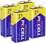 PKCELL 9V Maximum Power Dry Battery (4 Count)– Ultra Long-Lasting 9 Volt Carbon Zinc Battery, 3-Year Shelf Life, Leak-Proof 9V Battery for Smoke Detectors