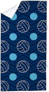 CafePress Blue and Tan Chevron Volleyball Large Novelty Printed Beach Towel 30"x60"