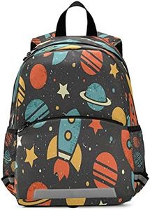 ALAZA Cute Splash Style Planets Toddler Universe Rocket Kid's Backpack,Kindergarten Children Bag Preschool Nursery Travel Bag Daycare Bag with Safety Leash