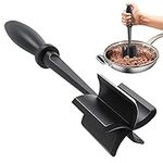 Meat Chopper, Multifunctional Heat Resistant Nylon Meat Chopper Tool with 5 Blades, Turkey, Potato,Hamburger Chopper, Ground Beef, Masher and Smasher for Kitchen (Black)