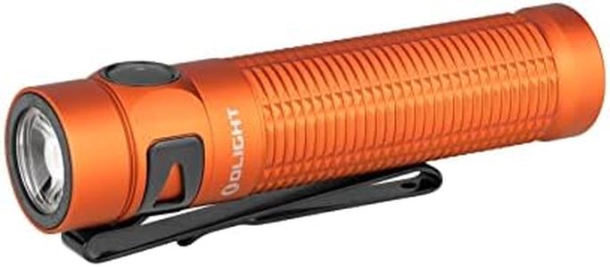 OLIGHT Baton3 Pro Maximum 1500Lumens Rechargeable Handheld Pocket led Waterproof Flashlight for Camping(Orange, Cool White Light: 5700~6700K)