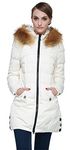 Orolay Winter Coats for Women Warm Faux Fur Hooded Down Jacket Outdoor Puffer Jacket Beige XS