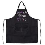 Hair Stylist Apron With Pockets Barber Apron Beauty Salon Aprons Hair Stylist Gift Waterproof Apron Adjustable (Hairapist apron ca)