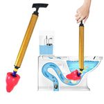 Toilet Unblocker, 2025 New Toilet Plunger, Toilet Plungers for Unblocking, Toilet Plungers for Unblocking Bathtub, Shower, Floor,Drain and Pipe Clog (1, gold)