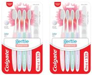 Colgate gentle Sensitive Soft Bristles Manual Toothbrush for adults - 4 Pcs, Multicolor (Pack of 2)