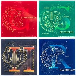 Silver Buffalo Harry Potter Constellations 4-Piece Glass Coaster Set, Multicolor (HP26175A)