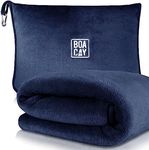 BOACAY Soft & Warm Travel Blanket for Airplane & Car - Long Flight Essential for Women, Men, Kids - Compact Pillow with Luggage Sleeve & Backpack Clip