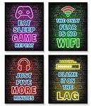 Printed Neon Gaming Posters Set of 