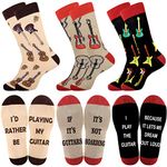 Belloxis Mens Guitar Socks 9-11 Multipack Guitar Gifts for Men Calf Socks