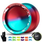 MAGICYOYO V10 Blue Red Unresponsive Yoyo Professional Yoyo with 12 Yoyo Strings, Yoyo Case, Yoyo Glove