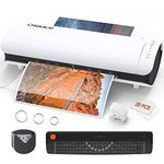 Ofeace Laminator, 9-in-1 A4 Laminator Machine, 9 Inch Cold & Thermal Laminator Built in Paper Cutter, Corner Rounder, Hole Puncher and Iron Ring, Laminating Machine with 20 Pouches, 1 Min Fast Warm up