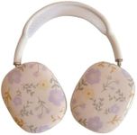 JLSDBMZ Suitable for AirPods Max Case Cover,Cute Purple Flower Bud Design,Plant Oil Painting Floral Shockproof Buffer Protective Shell Suitable for Girls Ladies