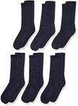 Jefferies Socks Boys' Little Seamless Half Cushion Sport Crew Socks 6 Pair Pack, Navy, Medium