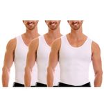 Insta Slim ISPRO Slimming Muscle Tank Top Shapewear Compression Shirt for Men (Made in The USA) White