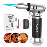 Butane Torch with Fuel Gauge & Continuous Flame Lock, Kollea Kitchen Blow Torch for Creme Brulee, Mini Torch Lighter Refillable Butane Torch for Cooking, Baking, Crafts (Butane Gas Not Included)