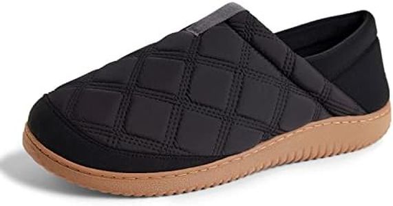 Dearfoams Men's River Nylon Closed Back Memory Foam Energy Return Slipper, Black, Small UK