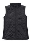 Bienzoe Women Casual Quilted Sleeveless Light Weight Vest Stretch Rib Black M