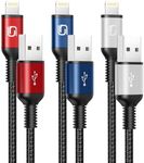 iPhone Charger Cable [Apple MFi Certified] 3Pack 3FT USB-A to Lightning Cable Nylon Braided Fast Charging Cord Compatible with iPhone 14/13/12/11 Pro Max/XR/XS/X/8/7/Plus/6S iPad/iPod/AirPods