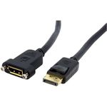 StarTech.com 3ft (1m) Panel Mount DisplayPort Cable - 4K x 2K - DisplayPort 1.2 Extension Cable Male to Female - DP Video Extender Cord with Panel Mount DP Connector - DP Monitor Cable (DPPNLFM3)