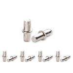 Shelf Pins Shelf Support Pegs, 10 Pcs Shelf Supports Pins 5mm Studs Push in Stainless Steel Cupboard Shelf Pegs Kitchen Cupboard Shelf Supports for Shelves Cabinets Brackets Office Furniture Kitchen