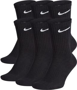 Nike Men's Everyday Cushion Crew Training Socks (6 Pair), Black/White, M