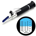 Hallocool Salinity Refractometer for Aquarium,Marine Monitoring, Saltwater Testing, Dual Scale Salinity Tester 0-100 PPT& 1.000-1.070 Specific Gravity Saline Seawater Refractometer Hydrometer with ATC