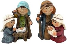 Holy Family Figurines in Assorted Colors, Christmas Décor, Set of 2, 4 Inches