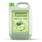 Neemveda Virgin Neem Oil, Cold Pressed, Pure, Natural, Unrefined, Vegan - for Hair, Skin, Nail, Scalp, Body, Multi-Use Oil for Garden - Plants - Home & More, 1 litre